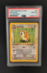 Raticate 40/102 PSA 10 GEM MINT 1st Ed Shadowless Base Set Pokemon Graded Card